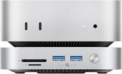 ORICO MiniMate 4TB External SSD for Mac mini M4 - Dual SSD (2TB 3200MB/s + 2TB 1000MB/s) with USB 3.0 Hub, SD/TF 4.0 Reader, Desktop Expansion Storage & Port Replicator M4Ultra(4TB)