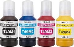 T49M Sublimation Ink Compatible for SureColor F170 F570 Dye-Sublimation Printers (T49M1 T49M2 T49M3 T49M4 140ML x 4) F170 Sublimation Ink Press Transfer on Mugs T-Shirts Bag Phone Case