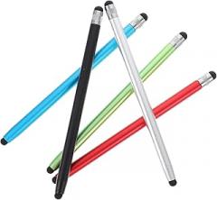 5pcs Dual-Head Capacitive Stylus Pens for Touchscreen Tablets and Smartphones, Universal Precision Electronic Screen Pens with Silicone Round Tips, Assorted Colors for Digital