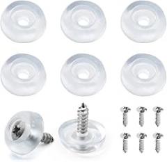 30 Pcs Round Clear PVC Feet Pads, Cutting Board Non-Slip Supports with Screws for Furniture and Electronics - 0.2