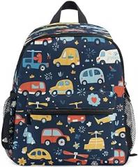 Cute Toddler Backpack Mini Travel Bag Air Plant Red Blue Car for Baby Girl Boy Age 3-7