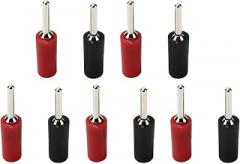 2mm Plated Brass Male Banana Plugs, , Corrosions , 10A, 30VAC 60VDC, for Electronics Testing and DIY Projects, 5 Pack (Red Black)