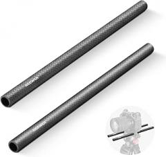 NEEWER 15 mm Carbon Fibre Extension Rods Pack of 2, Compatible with SmallRig Compatible with Tilta Shoulder Support System 15 mm Rail Follow Focus for DSLR Camera, SR002 (30 cm)