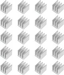 20pcs Aluminum Heat Sink with Double-Sided Thermal Tape Compact Cooling Fin Block for Electronic Chips and DIY Heatsink Replacement 10x10x10mm Cooling Accessory for PC