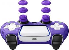 JEMDO Thumb Grips for PS5/PS4/Switch Pro Controllers, Silicone Joystick Caps with Anti-Slip Design, 3 Heights (High/Mid/Low) Button Caps, Gaming Accessories for FPS/RPG/Action Games,Purple (6pcs)