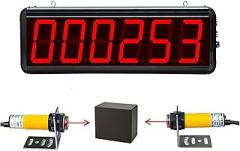 Dual Probe Auto Digital Totalizer, LED Electronic Digital Display Counter, Count Up to 999999, 5M Sensing Distance, Suitable for Conveyor Belt, Production Line, Peop,3 inches
