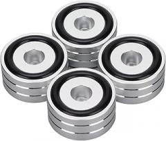 GOTOTOP 4PCS Speaker Isolation Spike Stand, Aluminum Alloy with Vibration Absorption for DACs, Amplifiers, and Turntables (Silver)