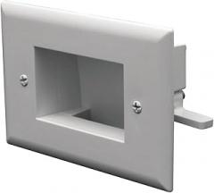 DATA COMM Electronics 50-3332-WH-KIT Flat Panel Cable Organizer Kit, Wall Plate Cable Pass Through, Conceals Low Voltage Wires Behind Mounted TV, Home Theater, Cord Hider Management, White