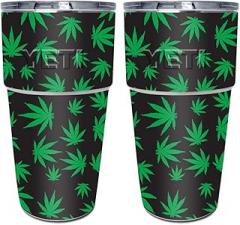 MightySkins Skin for Yeti Rambler 16 oz. Stackable Pints (2 Pack) - Marijuana | Protective, Durable, and Unique Vinyl Decal Wrap Cover | Easy to Apply, Remove, and Change Styles | Made in The USA