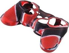 Skin Silicone Grip Cover Case for Sony PS3 Controller PlayStation 3 Dualshock Wireless Game Controllers (AY(BL+RE+WH))