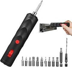 USB Electric Screwdriver - Rechargeable Cordless Tool with Driver Bit Kit | Ideal for Furniture Assembly, Electronics Repair, Car Work, Crafting, and Model Building for Enthusiasts