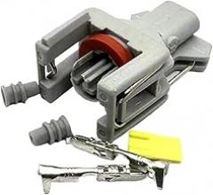 2 Pin 1.5mm Car Fuel Diesel Injector Fuel Rail Plug T15 10811963 240PC024S8014 Ignition Coil Electronic Control Plug(2 Pin Female,1 Set)