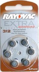 Rayovac Type 312 Hearing Aid Batteries, 6 Pack