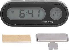 Restokki Car Thermometer Night Light Electronic Backlight Car Dashboard Clock, Mini Digital Clock for Home Office Outdoor