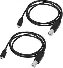 2Pcs Micro USB 5pin Male to USB Type B Printer Cable with OTG Feature for Printer Scanner Electronic Piano, 1m