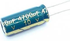 6pcs 10v 4700UF Low ESR/Impedance high Frequency Aluminum electrolytic Capacitor Size 10X25 10v 4700UF