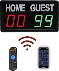 Electronic Scoreboard Ball Games Scoreboard & Timer Electronic Portable Digital Scoreboard，Wall-Mounted with Remote Digital Scoreboard