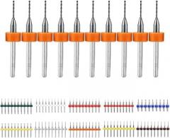 Carbide Steel Precision Drill Bit Kit 10pcs for PCB Circuit Board Drilling Tools,Small Diameter for Micro Drill Bits Set for Electronics Repair,0.1-1.0mm（0.1mm）
