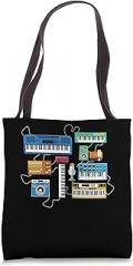 Novelty Instrument Drums Music Lover Synthesiser Novelty Drums Electronic Musician Synthesizers Women Men Tote Bag