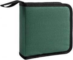 Car CD Case, 40 Capacity CD/DVD Cases Storage Binder Wallet with Zipper, Portable Auto Disc Protective Holder Binder Organizer, Universal for SUV Automobile Truck (Green)