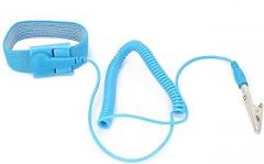Anti Static ESD Wrist Strap,Blue Conductive Fiber Safe Static Release,Antistatic Bracelet with Cord Adjustable Elastic Band Factory Workshop Electronics Maintenance