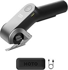 HOTO EdgeFlow Electric Cardboard Cutter, Premium USB-C Rechargeable Cordless Electric Scissors, Titanium Blade & LED Display, Tool-Free Blade Swap & Self-Sharpening, for Cardboard Box, Carpet, Leather
