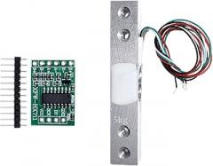 Load Cell Sensor Load Cell 1KG 2KG 5KG 10KG 20KG HX711 AD Weight Sensor Module Electronic Scale Aluminum Alloy Weighing Pressure Sensor(5KG with HX711)