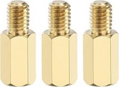 PATIKIL 3 Pcs Male to Female Thread Spacer Screws M6 x 15mm + 8mm Brass Hex Standoff PCB Motherboard Spacer Screw Nut for Drone Quadcopter Computer Electronic Projects Circuit Board