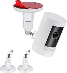 2Pack Adhesive Wall Mount for Ring Stick Up Cam & Ring Outdoor Cam Plus, 360 Degree Adjustable Screwless Bracket for Your Surveillance Camera, 2 Ways Installation Without Drilling