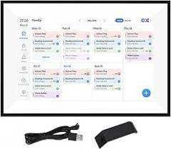 Gonetre Smart Digital Calendar 10.1 Inch HD Touchscreen Family Planner Electronic Calendar with Photo Frame Mode WiFi Sync for Home Office ABS Housing