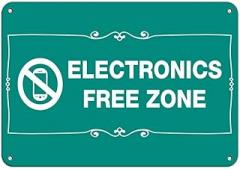 Metal Sign Aluminum Sign Room Sign Electronics Free Zone Business Sign No Cell Phones for Outdoor & Indoor 8