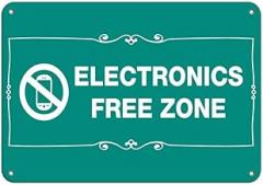 Metal Sign Aluminum Sign Room Sign Electronics Free Zone Business Sign No Cell Phones for Outdoor & Indoor 6