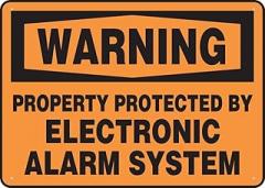 Warning Safety Sign Property Protected by Electronic Alarm System 12”X8” Metal Signs Aluminum Sign Pre-Drilled Holes for Easy Mounting Indoor Or Outdoor Use for Fence Door Or Gate