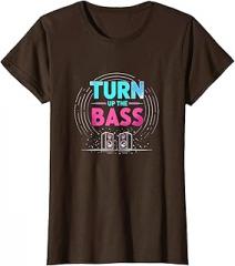 Mademark Turn Up The Bass Rave Electronic Music Design T-Shirt