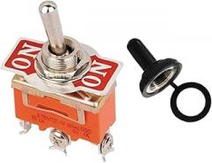 15A 250V Toggle Switches Miniature Thumb Lever on Off Electronics SPST SPDT DPDT Power Rocker Waterproof Cap(1121S ON-ON,Latching)
