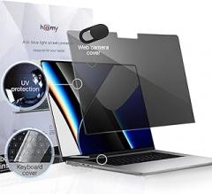 Homy Privacy Screen Protector for New MacBook Pro 16.2 inch 2021-2022. Bonus: Ultra-Thin Keyboard Cover, Web Camera Lens Cover. Easy On-Off Security Filter with Storage Folder for A2485 M1 Pro, M1 Max