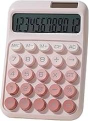 Gradient Color Calculator, Featuring Dual Power Sources: Solar and Battery, 12-Digit LCD Display, Stylish and Cute Design, Available in Five Colors. (Pink)