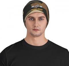 Sizhiguo Us Coast Guard Aviation Electronics Technician Rating Fashion Double-Layer Knit Beanie, Soft Breathable Stretch Hat Lightweight Wrinkle-Resistant for Daily Sports Travel Black