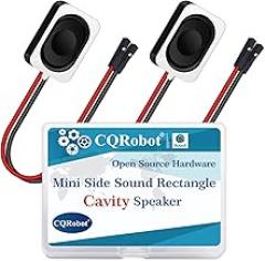 CQRobot 2 Pieces / 1 Pair 35 mm * 25 mm * 6.8 mm Side Sound 8 Ohm 2 Watt/3 Watt Rectangle Cavity Speaker, for Dupont 2.54 mm Interface Wire, for Computer Electronic Project Application Components.