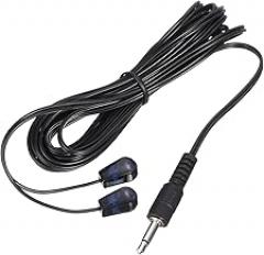 Generic IR Infrared Emitter Sensor Receiver,Extension Cable 9.8 Feet Long 3.5mm Jack 2 Black Head Pack of 1