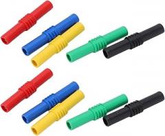 Pssopp 4mm Insulated Banana Coupler, Connectors & Adapters Plated, Technology with Strong Connectivity for Inverters Industrial Equipment Electronics 4mm Insulated Banana Coupler, PVC