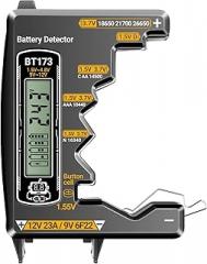 Battery Voltage Detector - Digital LCD Tester, Portable Household Tool | Measures D/C/AA/AAA/N/9V/Button Cell/3.7V Batteries for Car Electronics Toys Appliances Outdoor Equipment Devices
