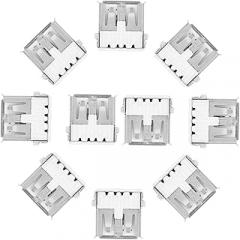 Mipcase 100pcs USB Female Socket Connector 90-Degree Mount USB-A Port Replacement Adapter for Electronics Soldering Repair Compatible Devices