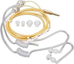 Air Tube Headphones, Head Phones Electronics Wired Air Tube Earbuds Ergonomic Radiation with Noise Reduction Portable Binaural 3.5mm Air Tube Headset Air Tubes for Laptop Tablet