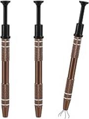 3pcs Jewelry Grabber Tool, 4-Claw Piercing Ball Grabber Stainless Steel Ic Chip Pick Up Tool Mini Diamond Claw Tweezers for Pearl Small Parts Electronic Components (Brown)