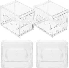 VALICLUD 4pcs Plastic Watch Case Organizer for Travel and Display, Square Jewelry Storage Box Holder and Electronic Watches