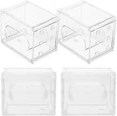 VALICLUD 4pcs Plastic Watch Case Organizer for Travel and Display, Square Jewelry Storage Box Holder and Electronic Watches