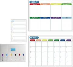 Calendar Bundle For Fridge 3 Boards Included Monthly Weekly Daily Calendar Whiteboard Fine Tip Easter Crafts for Adults (WH1, One Size)