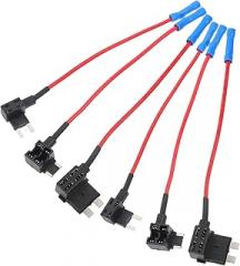 6pcs Car Inline Fuse Holder with Protective Cover Assorted Mini Small Medium for Automotive Replacement Circuit Protection for Car Truck Rv Boat Electronics