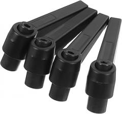 4pcs Adjustable Clamping Lever Handles Threaded Ratchet Push Button Screw Handles Aluminum Alloy Quick Release Bolt Knobs for Machinery Furniture Electronics